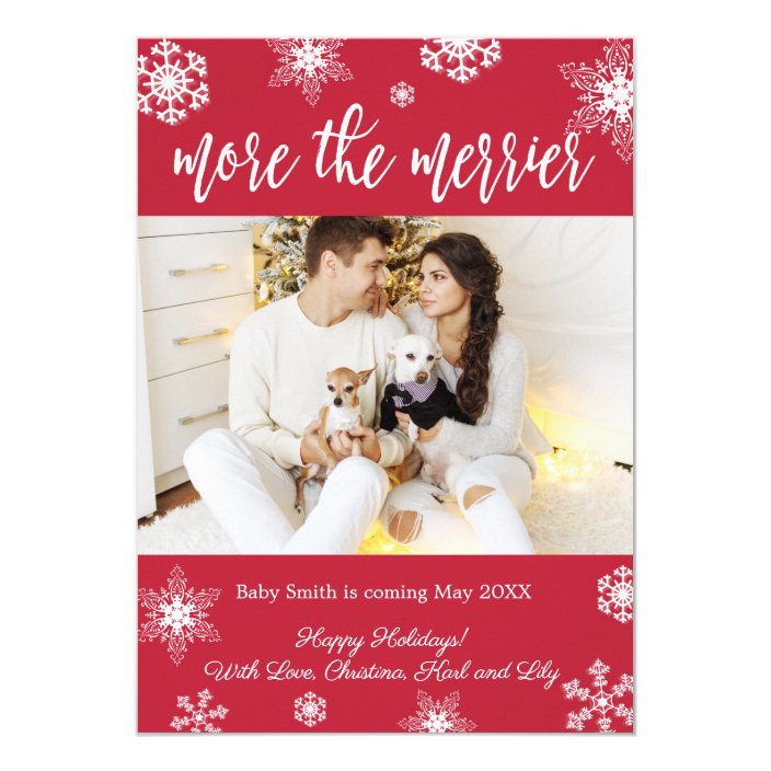 Photo Christmas Pregnancy Announcement Cards Zazzle