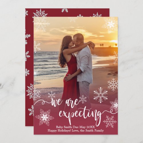 Photo Christmas Pregnancy Announcement Cards