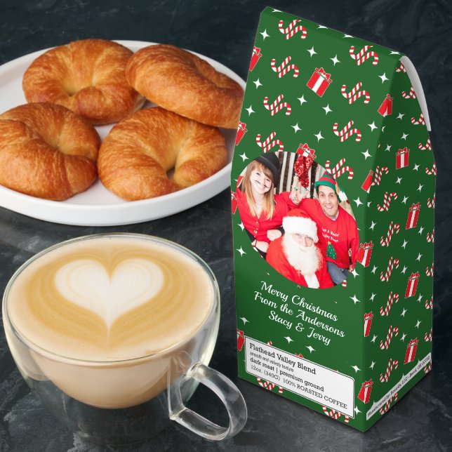Photo Christmas Santa Candy Cane Names Green Roasted Coffee (Breakfast)