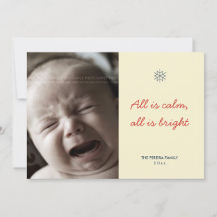 Photo Christmas Silent Night Modern Holiday Custom Card