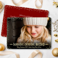Photo Christmas Thankful Grateful Blessed Gold