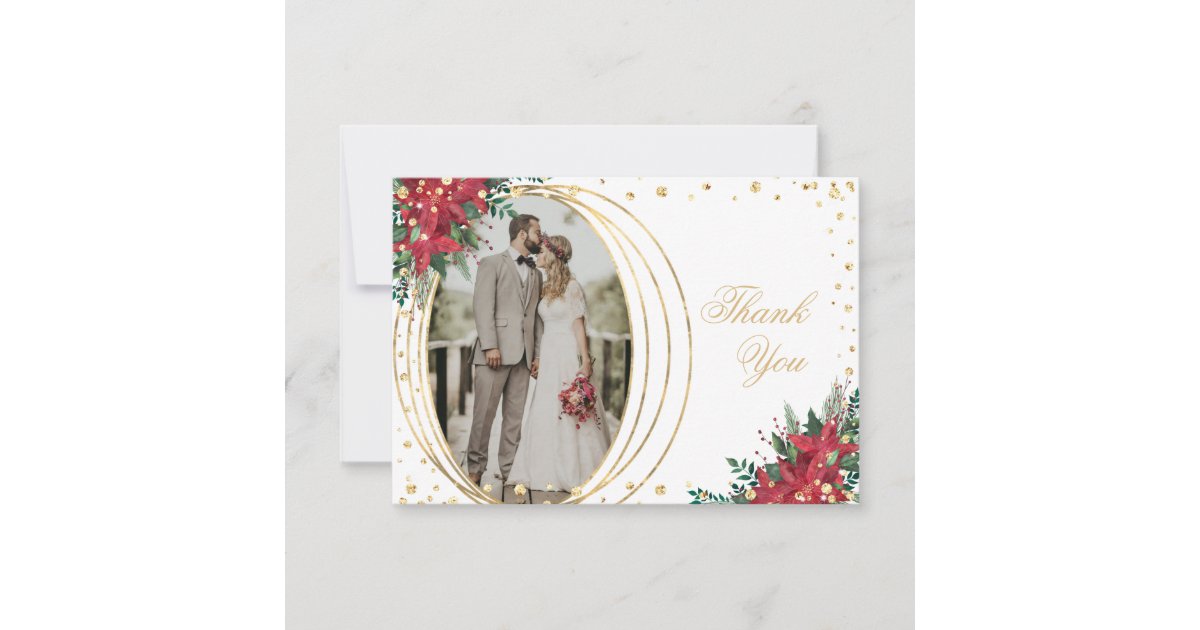 Photo Christmas Wedding Thank You Card Zazzle — free download