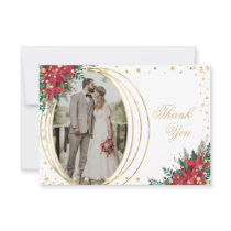 Photo Christmas Wedding Thank You Card