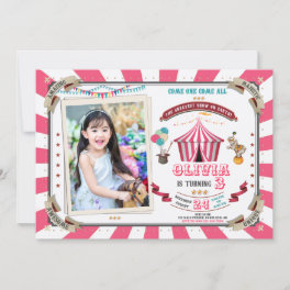 Photo Circus birthday invitation Vintage Carnival