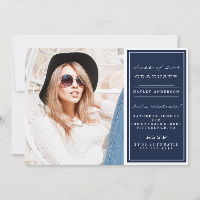 PHOTO CLASS OF 2016 GRADUATION Invitation (Front)