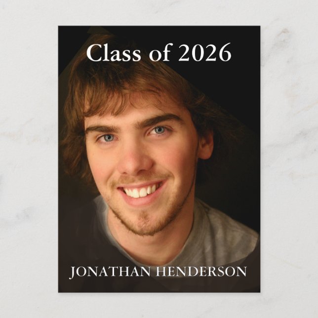 Photo Class of Graduation  Announcement Postcard (Front)