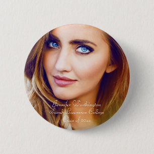 Photo "Class of" name school trendy graduation Button