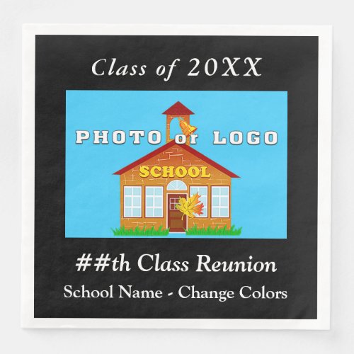 PHOTO Class Reunion Napkins CHANGE COLORS Paper Dinner Napkins