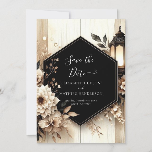  Photo classic rustic wedding  Save The Date (Front)