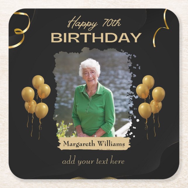 Photo Coasters For 70th Birthday (Front)