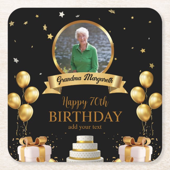 Photo Coasters For 70th Birthday (Front)