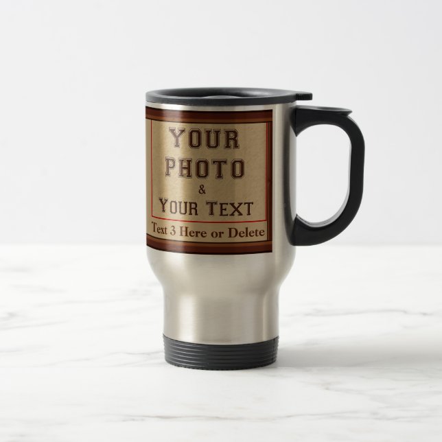Photo Coffee Travel Mugs for Him, 2 Photos, 3 Text (Right)