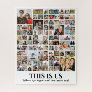 Photo Collage 100 Pictures 8x10 16x20 Wedding Jigsaw Puzzle