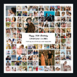 Photo Collage 100 Pictures Birthday Gift Square Poster<br><div class="desc">Turn your favorite photos into a stunning piece of wall art. This custom photo collage poster is the perfect way to tell your story, capturing a lifetime of memories in one beautiful display. With 100% personalization, you can easily upload your own photos and customize the text, fonts, and colors to...</div>