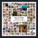 Photo Collage 100 Pictures Birthday Gift Square Poster<br><div class="desc">Turn your favorite photos into a stunning piece of wall art. This custom photo collage poster is the perfect way to tell your story, capturing a lifetime of memories in one beautiful display. With 100% personalization, you can easily upload your own photos and customize the text, fonts, and colors to...</div>