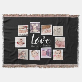 Throw Blanket Photo Collage 10 photo Personalized One of a Kind 54