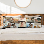 Photo Collage 10 Picture Montage Black Body Pillow<br><div class="desc">This chic and neutral body pillow offers plenty of space to show off your favorite family photos. The template is set up ready for you to add 10 photos on one front and, you also have to option to add personalized text on the back. The photo collage displays your pictures...</div>