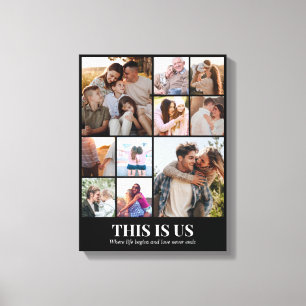 Photo Collage 10 Pictures 12x16 18x24 24x32 30x40 Canvas Print