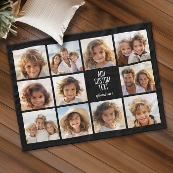 Photo Collage - 11 Pics With A Text Block 2 Lines Fleece Blanket by MarshEnterprises at Zazzle