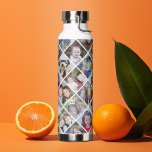 Photo Collage - 12 Photos Diamond All Over Pattern Water Bottle<br><div class="desc">Add 12 photos to this fun diamond pattern. For best results,  crop photos into squares before uploading. This funky pattern duplicates 12 photos all over the entire bottle design area. 
Use your favorite photo or pictures to make a fun keepsake to share with friends.</div>