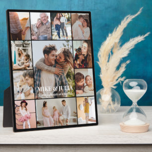 Photo Collage 12 Picture Grid 8x10 Custom Black Plaque