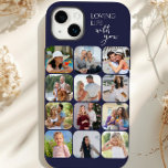 Photo Collage 12 Picture Grid Loving Life with You Case-Mate iPhone 14 Plus Case<br><div class="desc">Modern photo collage iphone case with 12 of your favorite photographs. It is lettered with Loving Life with you - perfect for happy memories with friends and family. The photo template automatically displays your photographs in square format with rounded corners, laid out in a photo grid style. The The phone...</div>