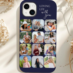 Photo Collage 12 Picture Grid Loving Life with You Case-Mate iPhone 14 Plus Case
