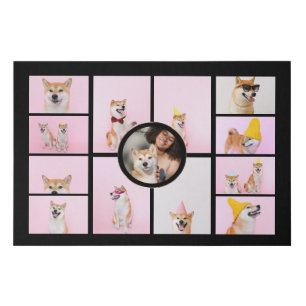 Photo Collage 13 Photographs Personalized Custom Faux Canvas Print
