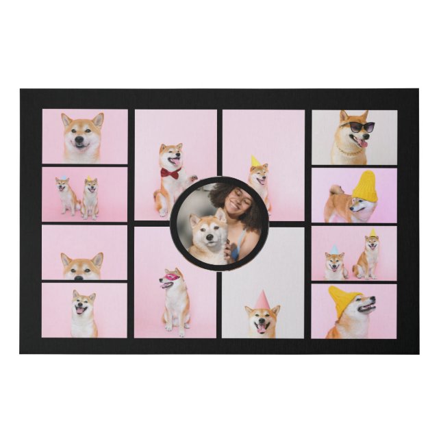 Photo Collage 13 Photographs Personalized Custom Faux Canvas Print (Front)