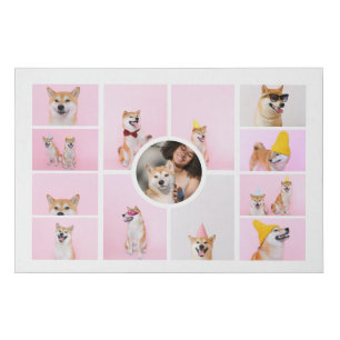 Photo Collage 13 Photographs Personalized Custom Faux Canvas Print