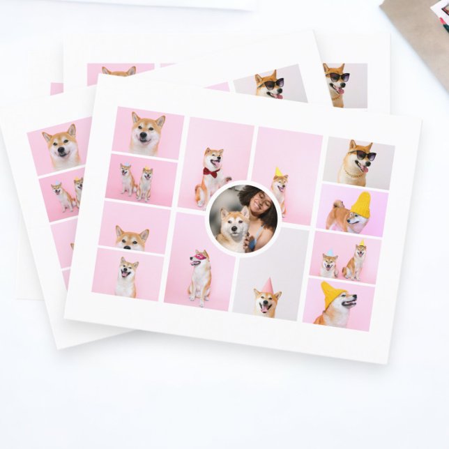 Photo Collage 13 Photographs Personalized Custom Postcard (Photo Collage 13 Photographs Personalized Custom Postcards from Ricaso. Ideal for business use)