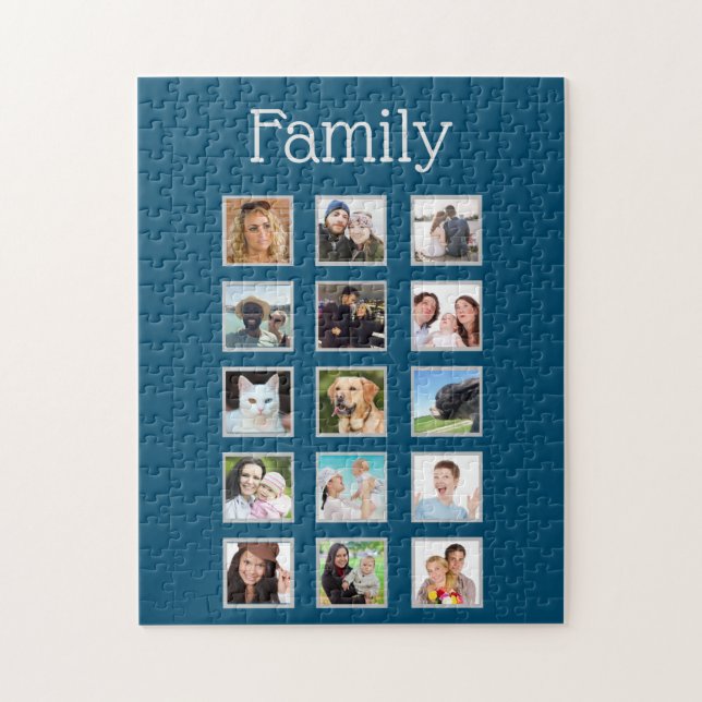 Photo Collage 15 images Family Jigsaw Puzzle (Vertical)