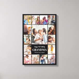 Photo Collage 15 Pictures 12x18 16x24 20x30 Black Canvas Print