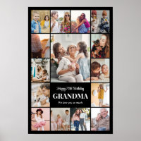 Photo Collage 15 Pictures 12x18 16x24 20x30 Black