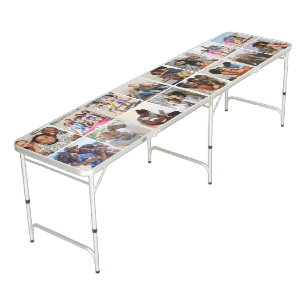 Photo Collage 16 Photographs Personalized Custom Beer Pong Table