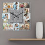 Photo Collage 16 Picture Grey Wood Numbered Square Wall Clock