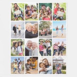 Photo Collage 16 Pictures Keepsake Fleece Blanket