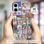 Photo Collage 18 Photos Custom Color Purple iPhone 16 Case<br><div class="desc">Carry 18 of your favorite photos on this custom background color cell phone case utilizing this easy-to-upload photo collage template with a variety of shapes and sizes. Change the lavender purple background color in EDIT. PHONE OPTIONS: The sample is shown on the Apple iPhone 16 with the "Barely There" case--other...</div>