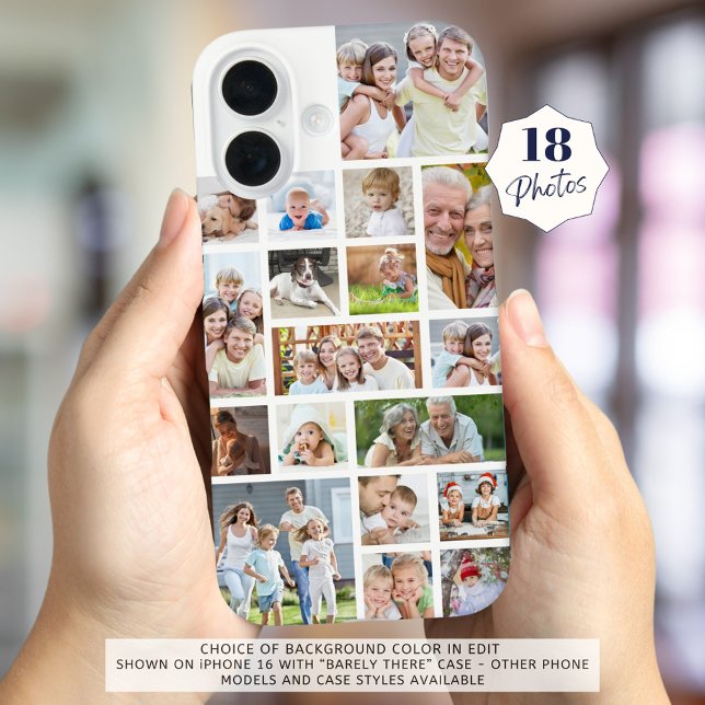 Photo Collage 18 Photos Custom Color White Case-Mate iPhone Case (Creator Uploaded)