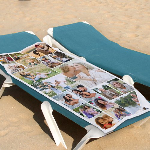 Photo Collage 19 Picture White Family Reunion Beach Towel