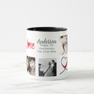 PHOTO COLLAGE 1st 5th 10th 15th Anniversary Modern Mug