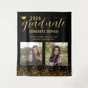 Photo Collage 2026 Graduation Booth Gold Backdrop