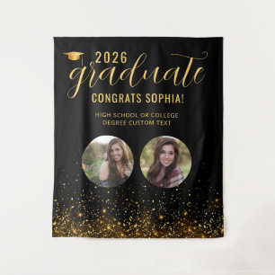 Photo Collage 2026 Graduation Booth Gold Backdrop