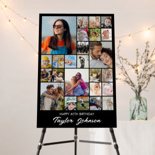 Photo Collage 25 Pictures 12x18 20x30 24x36 Black Foam Board