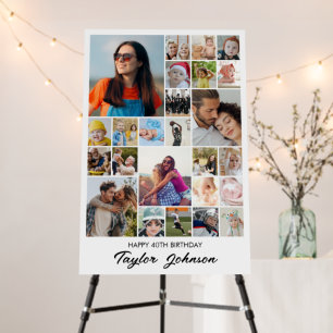 Photo Collage 25 Pictures 12x18 20x30 24x36 White Foam Board