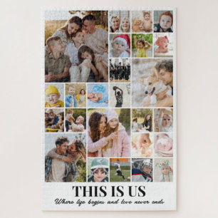 Photo Collage 25 Pictures 20x30 Large Family Jigsaw Puzzle