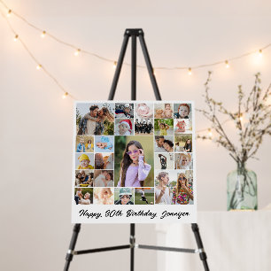Photo Collage 25 Pictures Modern Elegant Square Foam Board