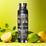 Photo Collage - 28 Photos All Over Pattern Grid Water Bottle<br><div class="desc">Add 28 photos to this fun grid pattern. For best results, crop photos into squares before uploading. This funky pattern duplicates 28 photos all over the entire bottle design area with an area for a line of text in a trendy script. Use your favorite photo or pictures to make a...</div>