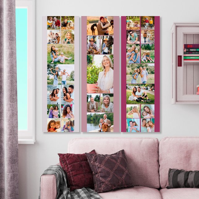 Photo Collage 31 Picture Modern Lavender Rose Triptych (Creator Uploaded)