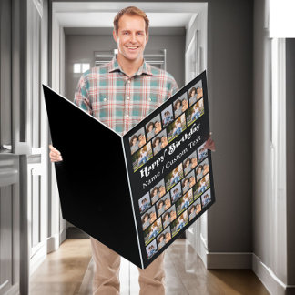 Photo Collage 34 Pictures Any Age Giant Birthday Card